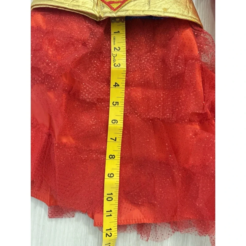 Supergirl Costume Kits Sparkle Tutu Halloween Dress Belt Mask Cape Size 8-10 M